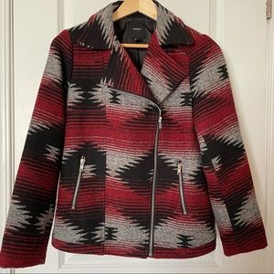 Forever 21 Tribal Print Pea Coat